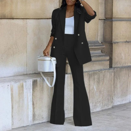Two-Piece Double Breasted Suit with Flared Pants